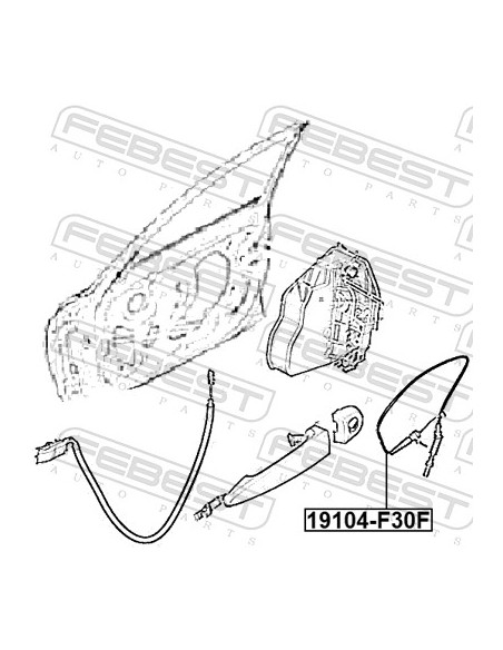 BMW F30, F31 durvju atvēršanas trose 19104-F30F, 51217259828